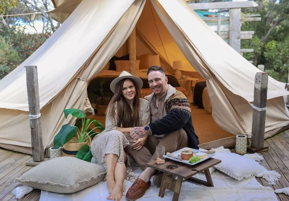 Bayside Glamping wedding photo